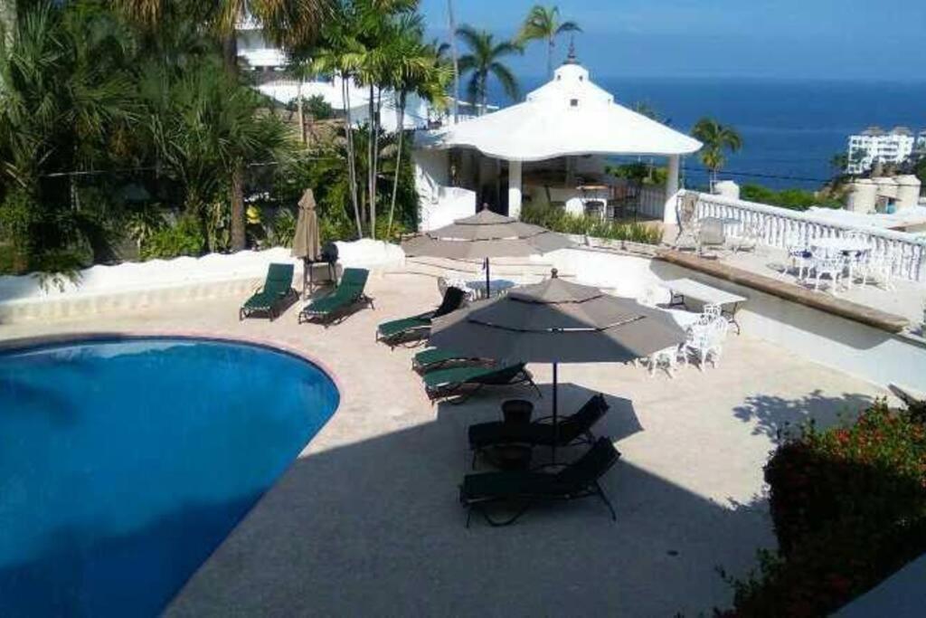 Villa Palmitas Acogedor Departamento Nivel Piscina Gigante Jardines Acapulco Exteriör bild